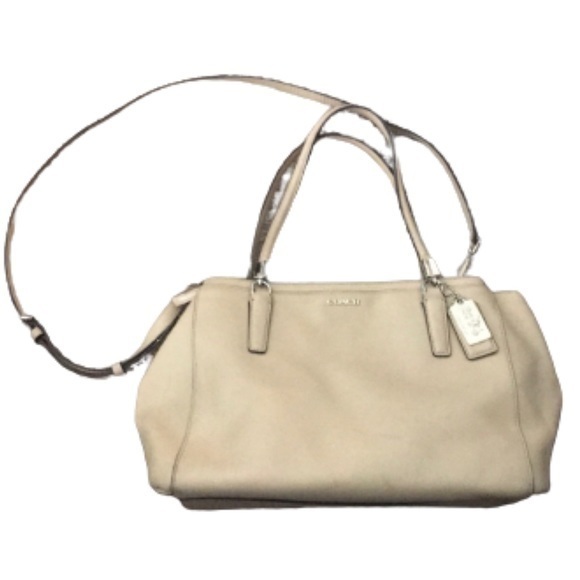 Coach Madison Christie beige/tan saffiano leather large carryall - Picture 1 of 14